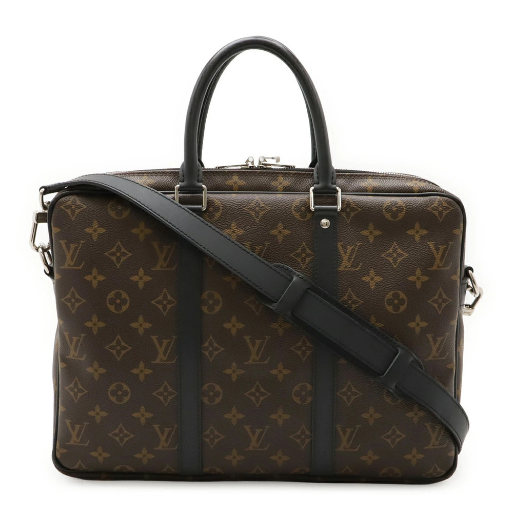 LOUIS VUITTON Monogram Macassar Brown PDV Port Voyage Business Bag Briefcase